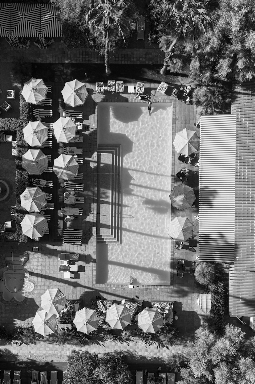 PALM SPRINGS FROM ABOVE (BW)